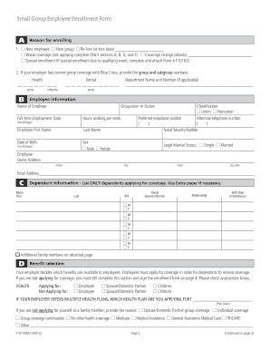 Small Group Employee Enrollment Form