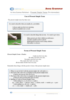 Present Simple Tense Worksheet