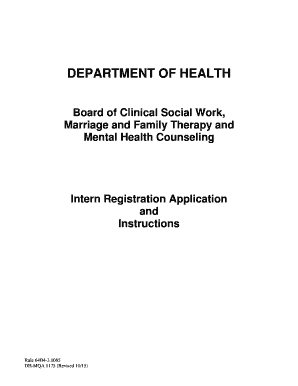 Florida Clinical Social Work Intern Registration Application