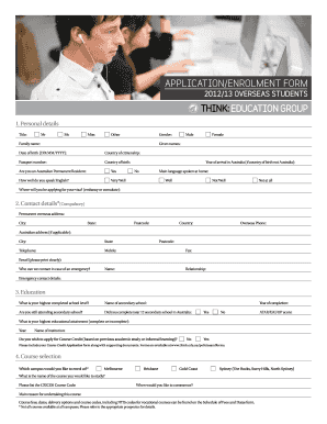 2012/13 Overseas Student Application Form
