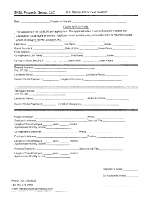 Residential Lease Application