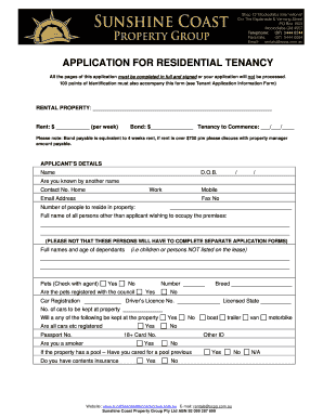 Application for Residential Tenancy