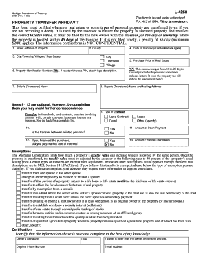 Michigan Property Transfer Affidavit