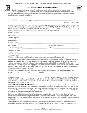 Southwestern Illinois Rental Property Listing Agreement