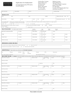 Boston University Employment Application