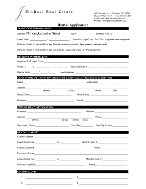 Rental Application Form