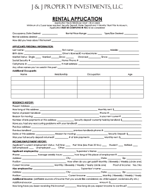 Rental Application Form