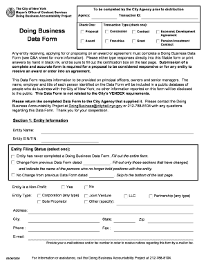 New York Doing Business Data Form