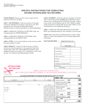 Colorado Income Withholding Tax Return