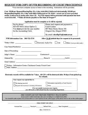 Request for Copy of Court Proceedings Recording