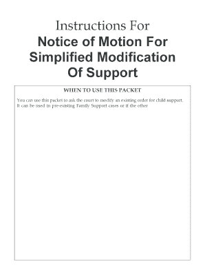 Notice of Motion for Simplified Modification of Support