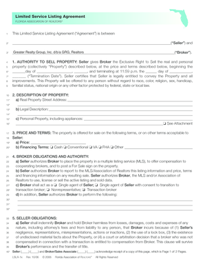 Limited Service Listing Agreement