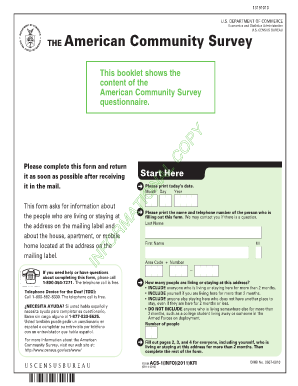 American Community Survey Questionnaire