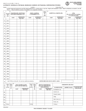 California Bank Fixtures Tax Form