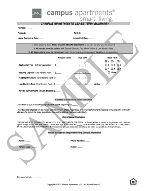 Campus Apartments Lease Agreement