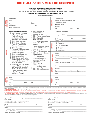 Zoning Improvement Permit Application