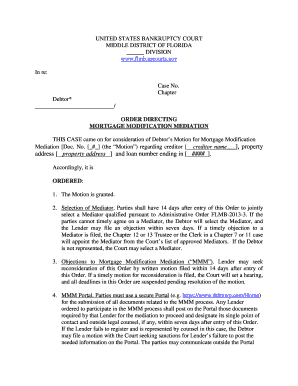 Order Directing Mortgage Modification Mediation