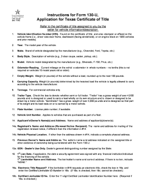 Texas Certificate of Title Application