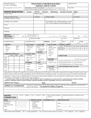 Wisconsin Uniform Building Permit Application