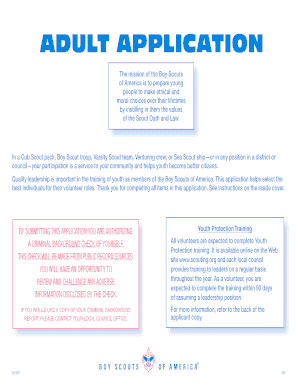 Boy Scouts of America Adult Application