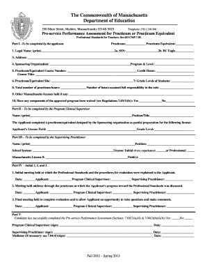 Pre-service Performance Assessment for Practicum