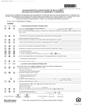 Seller's Statement of Property Condition
