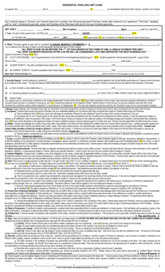 Residential Dwelling Unit Lease