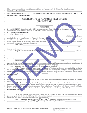 Colorado Residential Real Estate Purchase Agreement