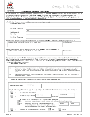 Westbank First Nation Residential Tenancy Agreement