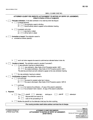 California Attorney-Client Fee Dispute Form