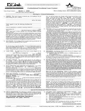 Texas Condominium Lease Contract
