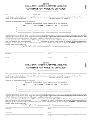 Kansas Athletic Officials Contract