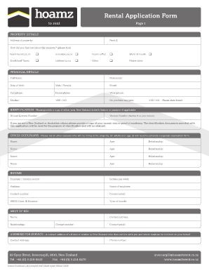 New Zealand Rental Application Form