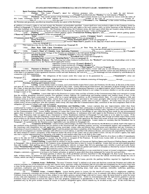 Standard Industrial Commercial Multi-Tenant Lease Modified Net