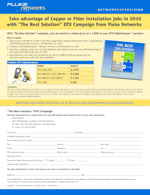 The Best Solution DTX Campaign Rebate Form