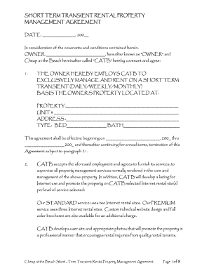 Short-Term Transient Rental Property Management Agreement