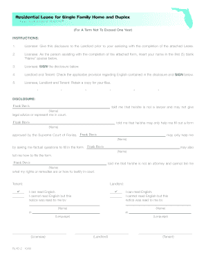 Florida Residential Lease Agreement