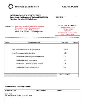 Smithsonian Institution Order Form