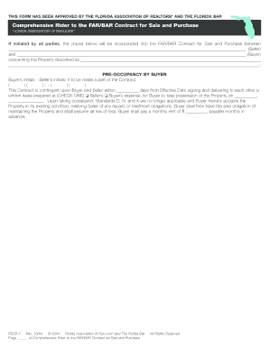 Comprehensive Rider to FAR/BAR Contract