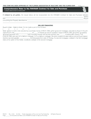 Comprehensive Rider to FAR/BAR Contract