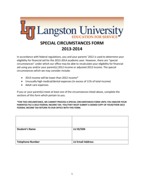 Special Circumstances Form 2013-2014