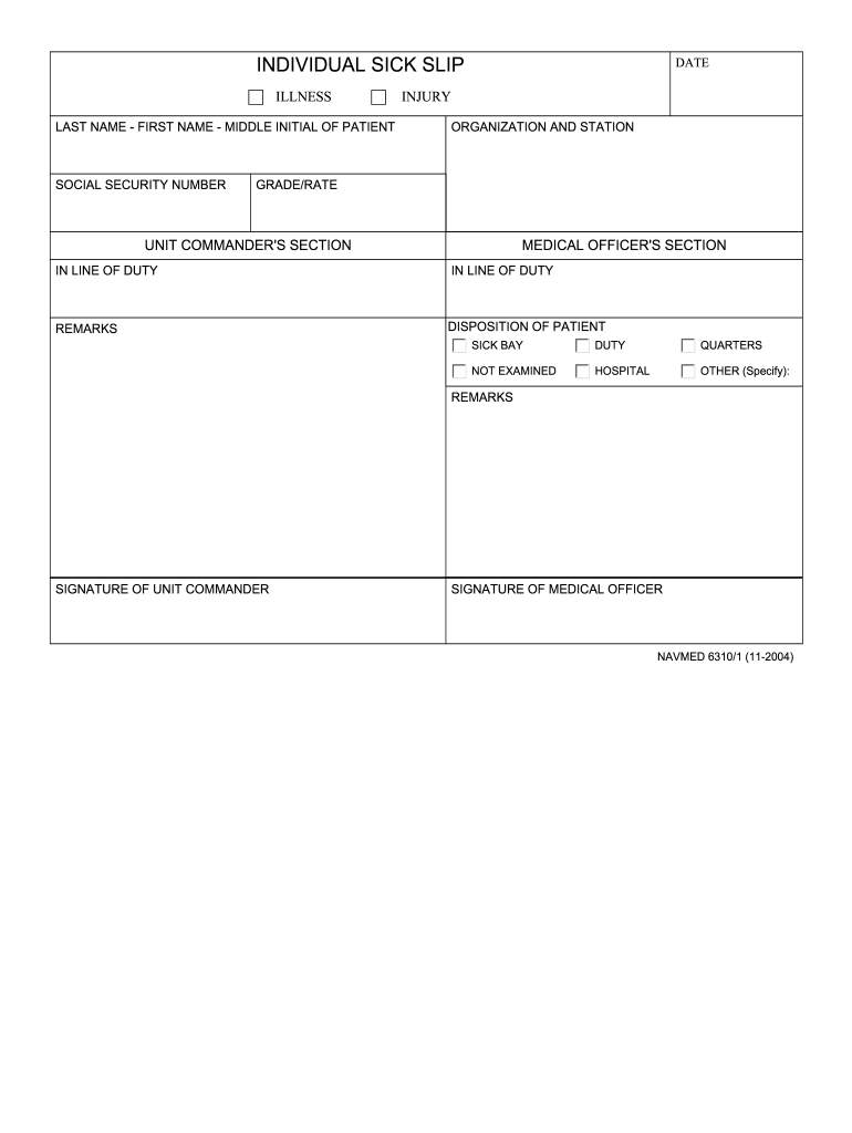 individual sick slip template Preview on Page 1