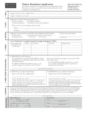 Tuition Remission Application Form