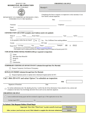 Tennessee Residential Re-Inspection Request