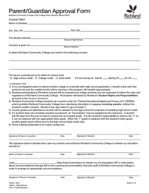 Parent Guardian Approval Form