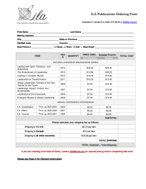 ILA Publications Ordering Form