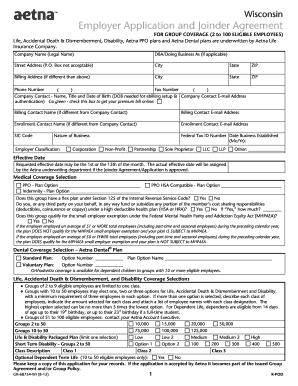 Wisconsin Employer Application and Joinder Agreement