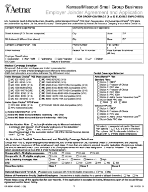 Kansas/Missouri Small Group Business Employer Joinder Agreement