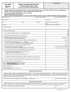 Philadelphia Wage Tax Refund Petition