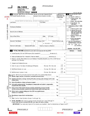 Pennsylvania Property Tax or Rent Rebate Claim Form